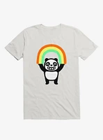 Panda Found A Rainbow White T-Shirt