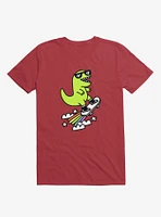 Rad Rex Skateboard Red T-Shirt