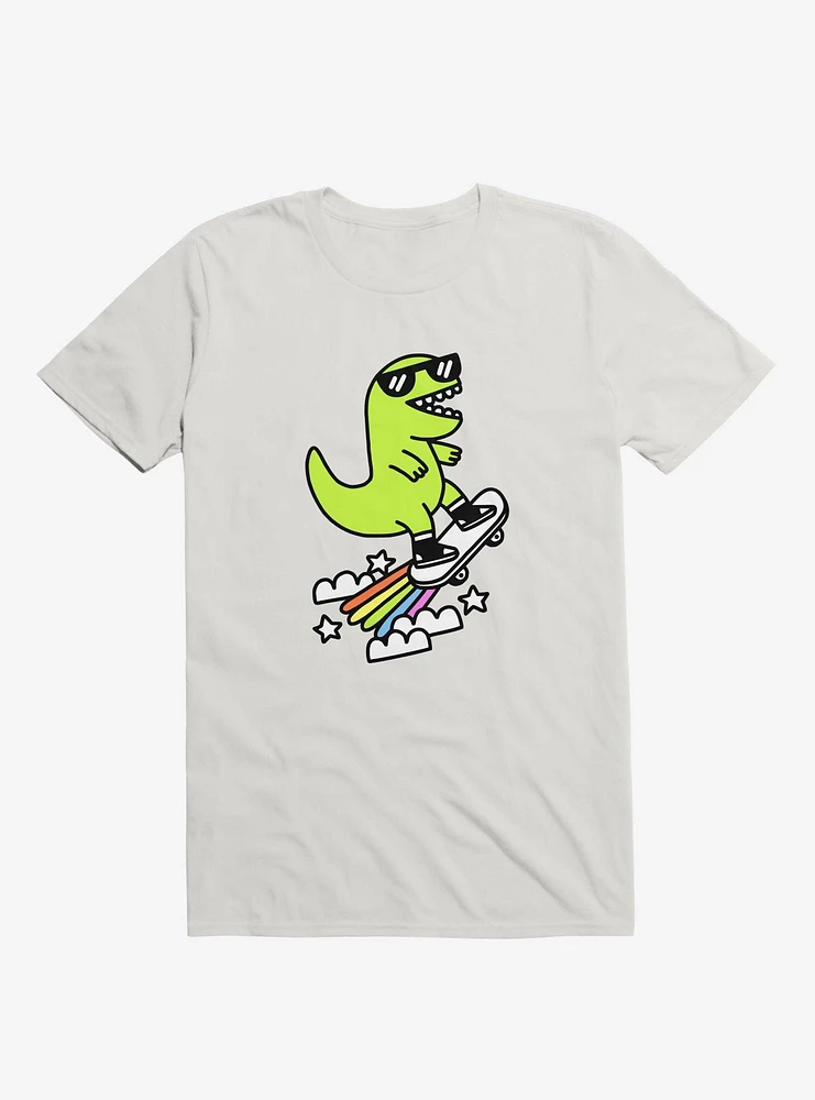 Rad Rex Skateboard White T-Shirt