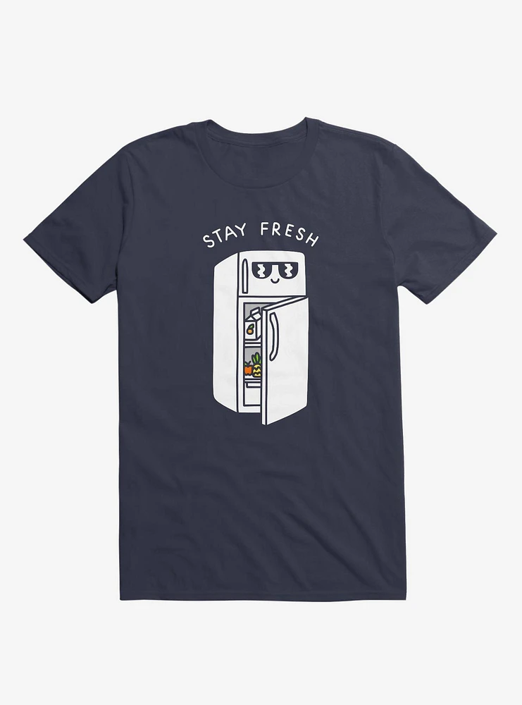 Stay Fresh Refrigerator Navy Blue T-Shirt