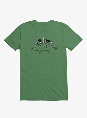 The Best Defense Is A Good Offense Dinosaur Kelly Green T-Shirt