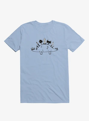 The Best Defense Is A Good Offense Dinosaur Light Blue T-Shirt