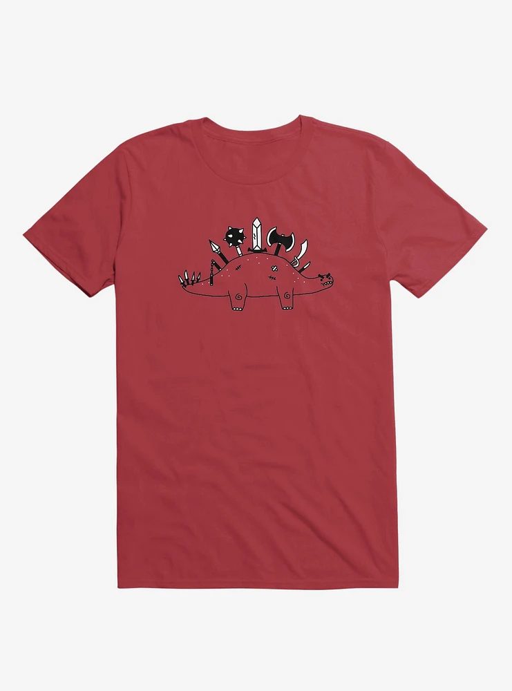 The Best Defense Is A Good Offense Dinosaur Red T-Shirt