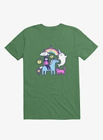 Unicorns Everywhere! Kelly Green T-Shirt