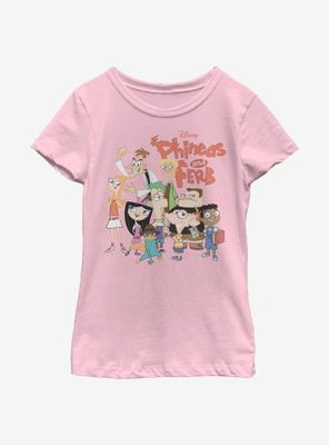 Disney Phineas And Ferb The Group Youth Girls T-Shirt