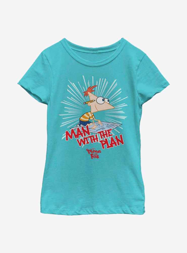 Disney Phineas And Ferb The Plan Man Youth Girls T-Shirt