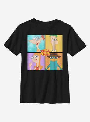 Disney Phineas And Ferb Character Box Up Youth T-Shirt