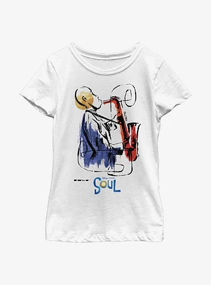 Disney Pixar Soul Saxophone Painting Youth Girls T-Shirt