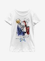 Disney Pixar Soul Saxophone Painting Youth Girls T-Shirt