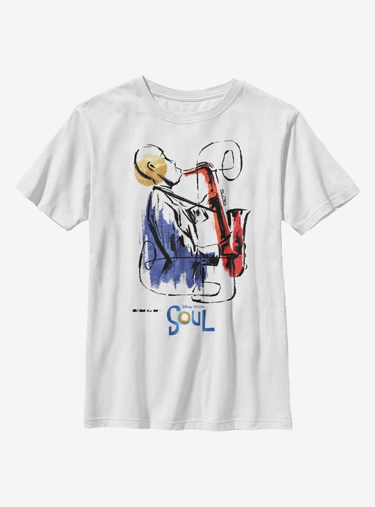 Disney Pixar Soul Saxophone Painting Youth T-Shirt