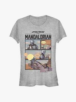 Star Wars The Mandalorian Mando And Child Comic Girls T-Shirt