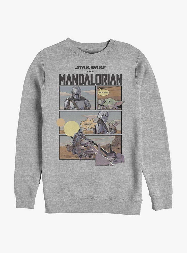 Star Wars The Mandalorian Mando And Child Comic Crew Sweatshirt