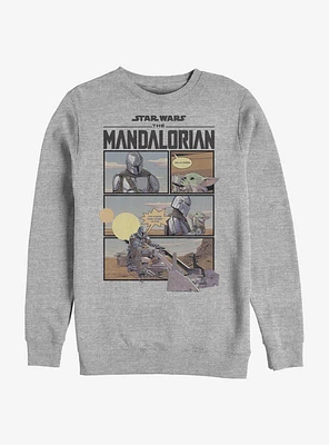 Star Wars The Mandalorian Mando And Child Comic Crew Sweatshirt
