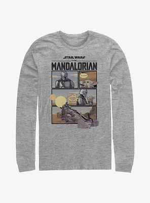 Star Wars The Mandalorian Mando And Child Comic Long-Sleeve T-Shirt