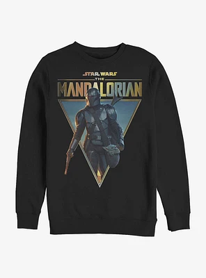 Star Wars The Mandalorian Mando And Child Poster Crew Sweatshirt