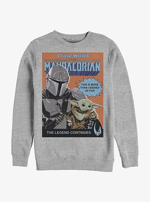 Star Wars The Mandalorian Signed Up For Child Comic Poster Crew Sweatshirt