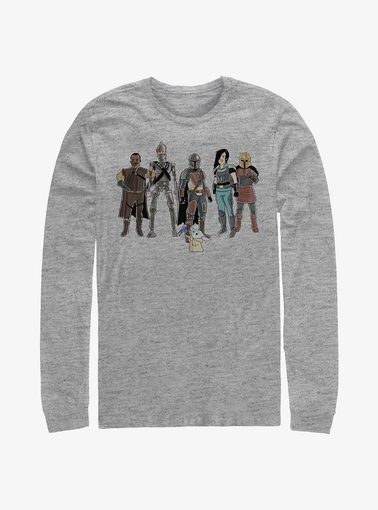 Star Wars The Mandalorian Child And Friends Long-Sleeve T-Shirt