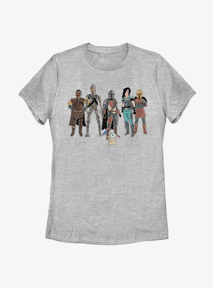 Star Wars The Mandalorian Child And Friends Womens T-Shirt