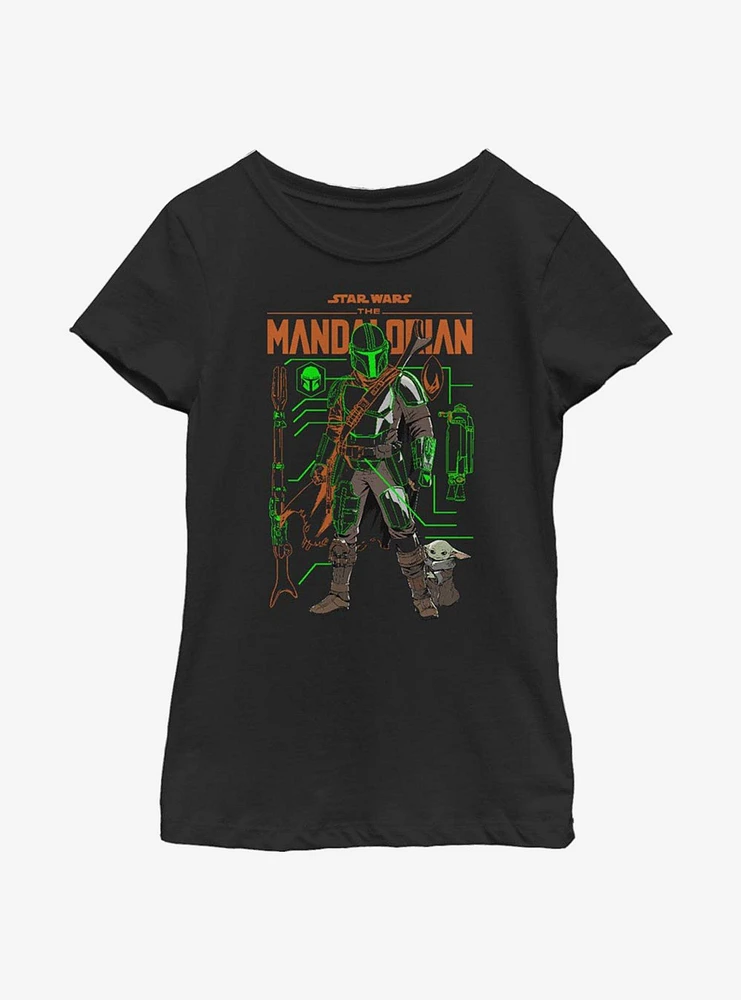 Star Wars The Mandalorian Schemed Up Youth Girls T-Shirt