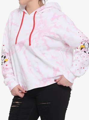 Disney Valentine's Mickey Mouse & Minnie Tie-Dye Girls Hoodie Plus