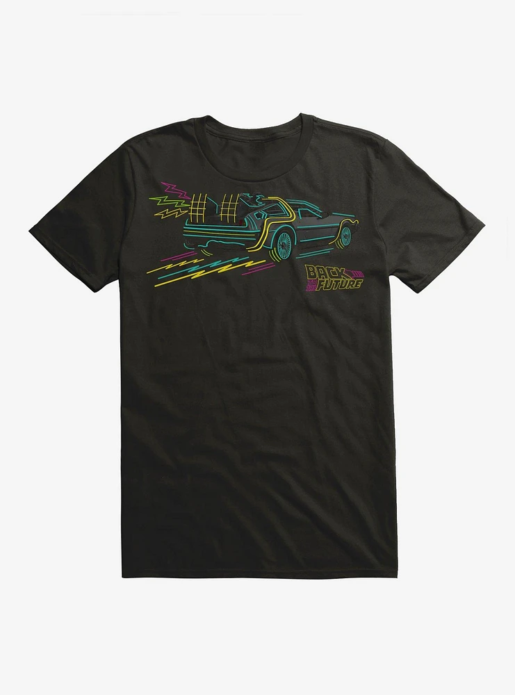 Back To The Future Neon DeLorean Go T-Shirt