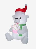 Nom Nom Polar Bear Cupcake Holiday Animated Inflatable Décor