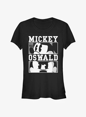 Disney Epic Mickey Character Lockups B&W Girls T-Shirt