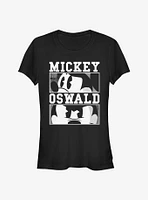 Disney Epic Mickey Character Lockups B&W Girls T-Shirt