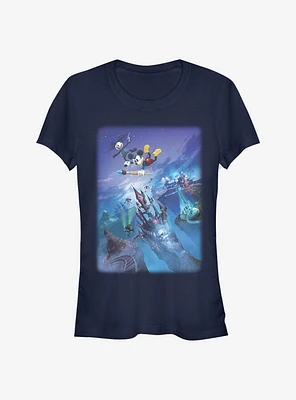 Disney Epic Mickey Flying By Poster Girls T-Shirt