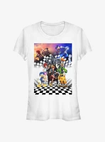 Disney Kingdom Hearts Group Checkers Girls T-Shirt