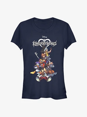 Disney Kingdom Hearts Group With Logo Girls T-Shirt