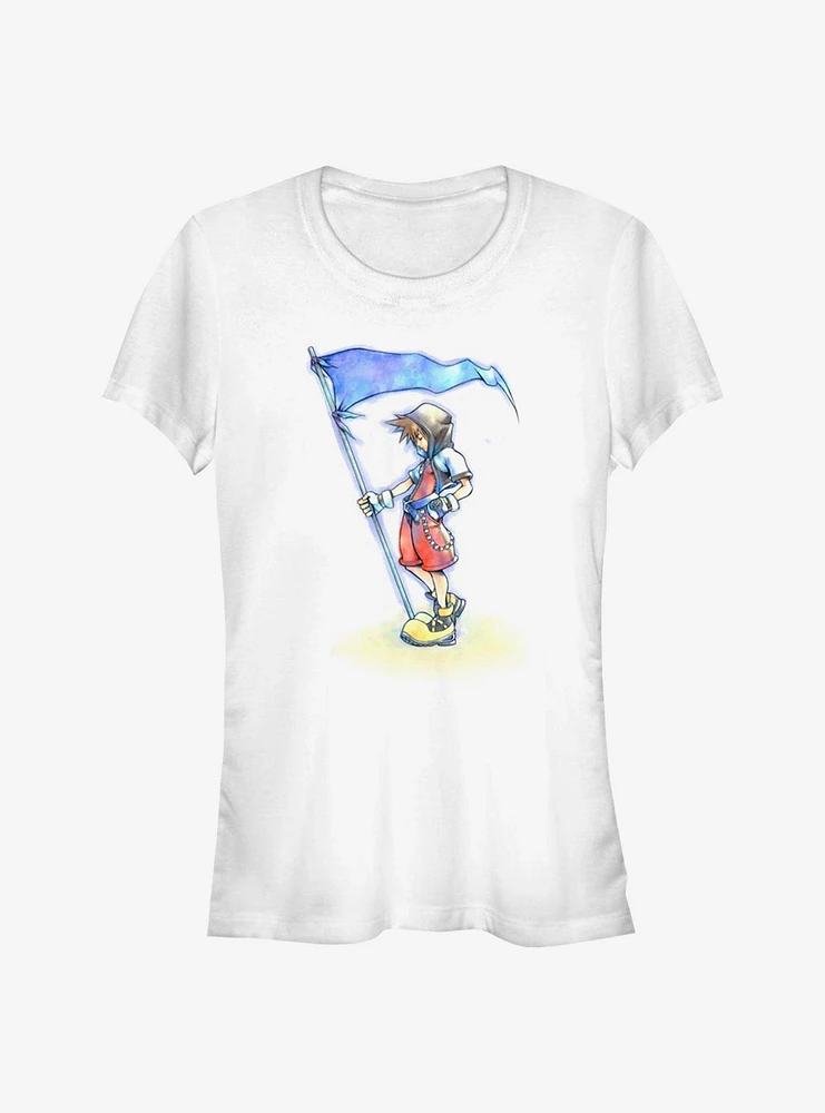 Disney Kingdom Hearts Sora With Flag Girls T-Shirt
