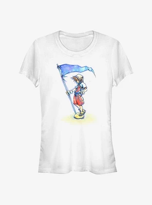 Disney Kingdom Hearts Sora With Flag Girls T-Shirt