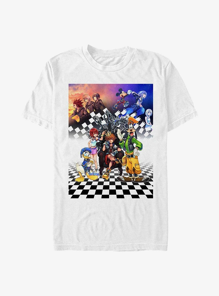 Disney Kingdom Hearts Group Checkers T-Shirt