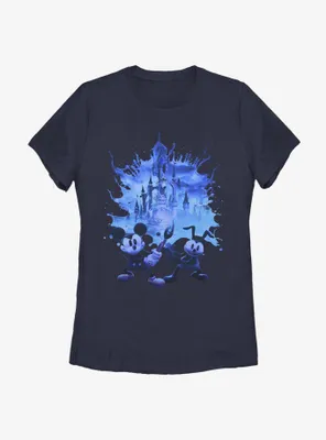 Disney Epic Mickey Tonal Splash Poster Womens T-Shirt