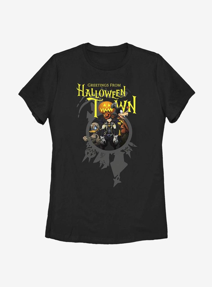 Disney Kingdom Hearts Greetings Halloween Town Womens T-Shirt