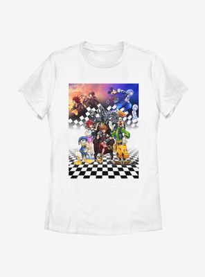 Disney Kingdom Hearts Group Checkers Womens T-Shirt