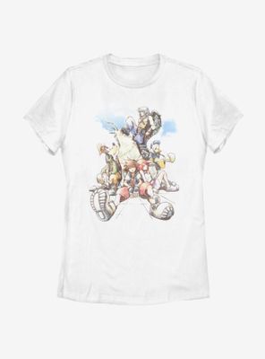 Disney Kingdom Hearts Group The Clouds Womens T-Shirt