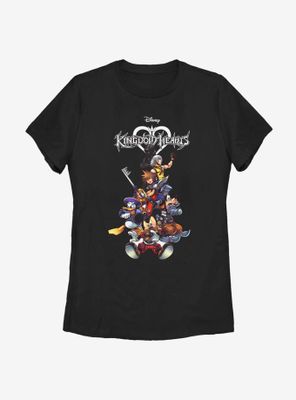 Disney Kingdom Hearts Group With Logo Womens T-Shirt