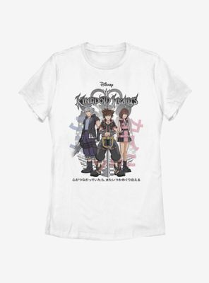 Disney Kingdom Hearts Group Japanese Text Womens T-Shirt