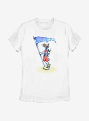 Disney Kingdom Hearts Sora With Flag Womens T-Shirt