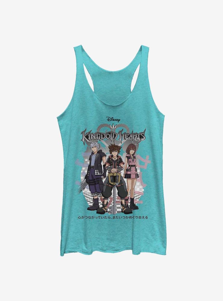 Disney Kingdom Hearts Group Japanese Text Womens Tank Top