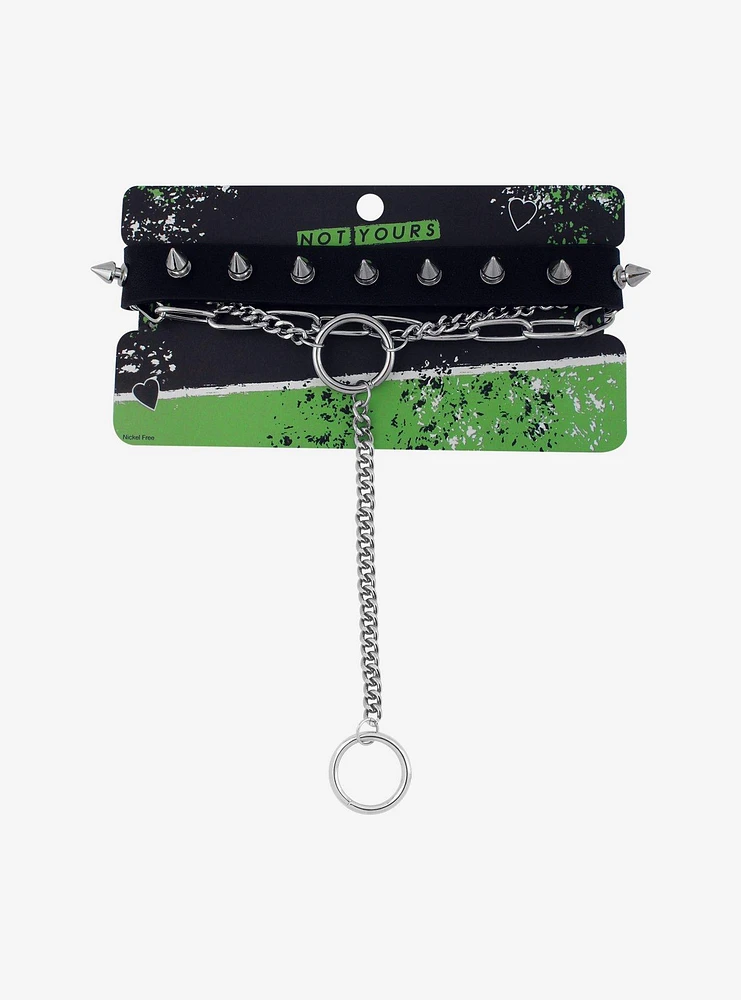 Spike & Chain Choker Set