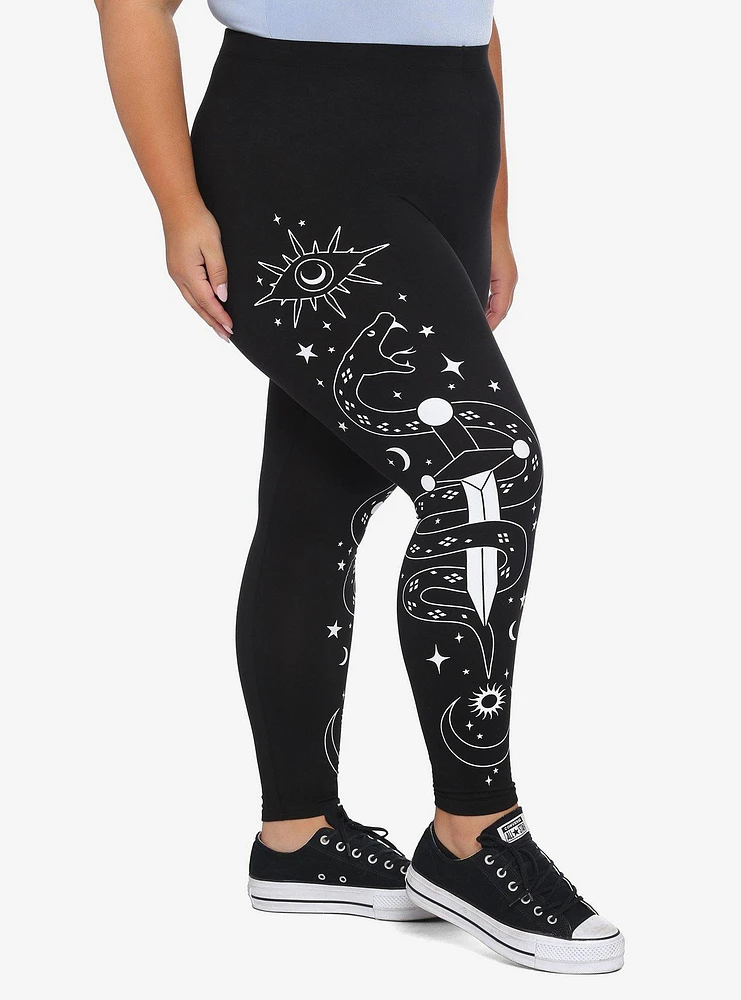 Snake Dagger Celestial Leggings Plus Size