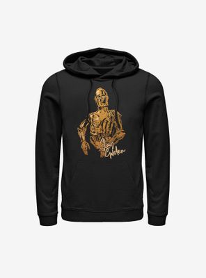 Star Wars Episode IX: The Rise Of Skywalker C-3PO Stat Golden Hoodie