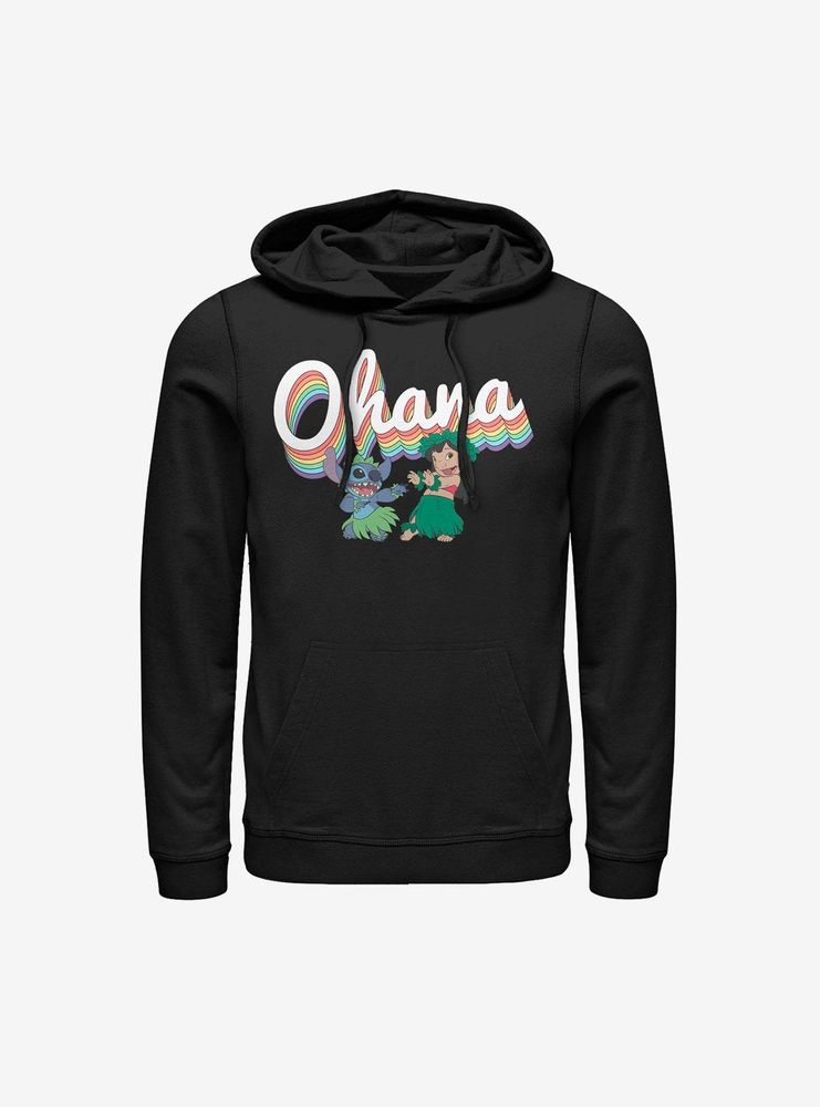 Disney Lilo And Stitch Rainbow Ohana Hoodie