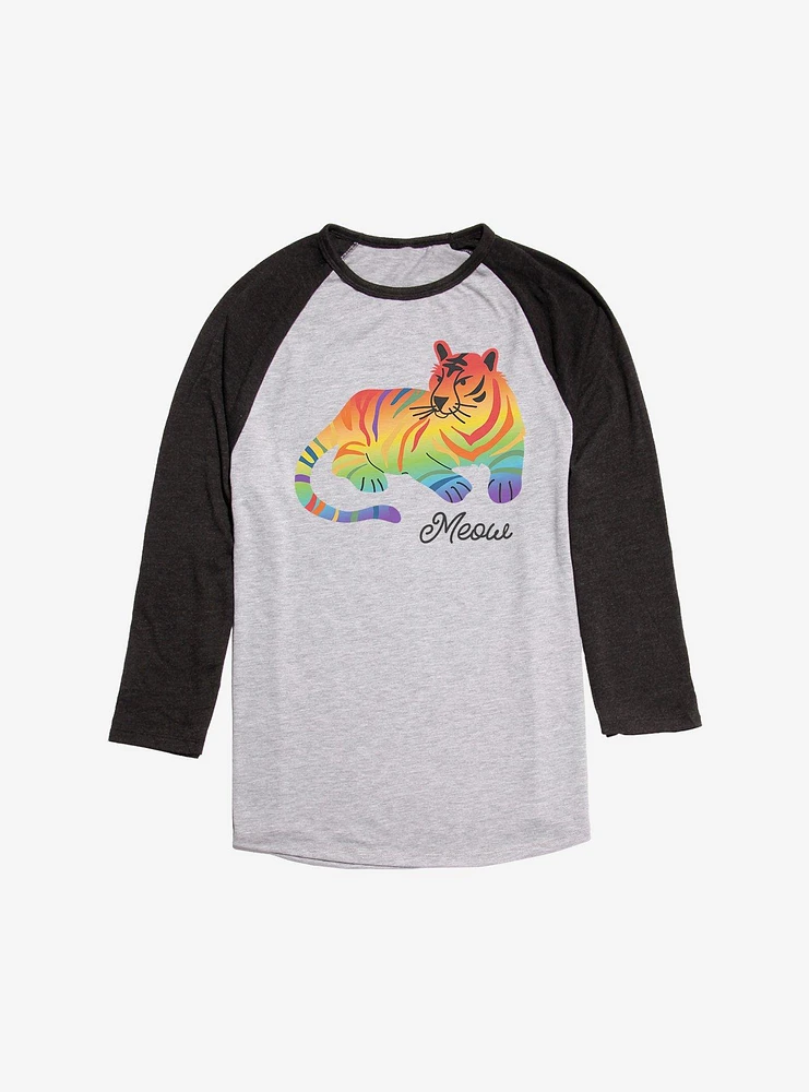 Pride Rainbow Tiger Meow Raglan