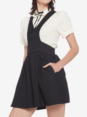 Black Bib Suspender Skirt