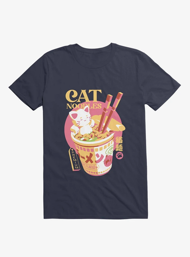 Cat Noodles Navy Blue T-Shirt