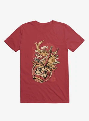 Daruma's Ramen Face Red T-Shirt